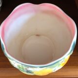 Cache pot en faience et relief de barbotine Saint Clément