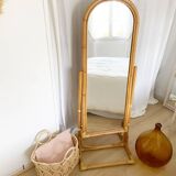 Vintage bamboo psyche mirror
