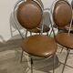 4 vintage chairs – metal & faux leather – 1960s/70s
