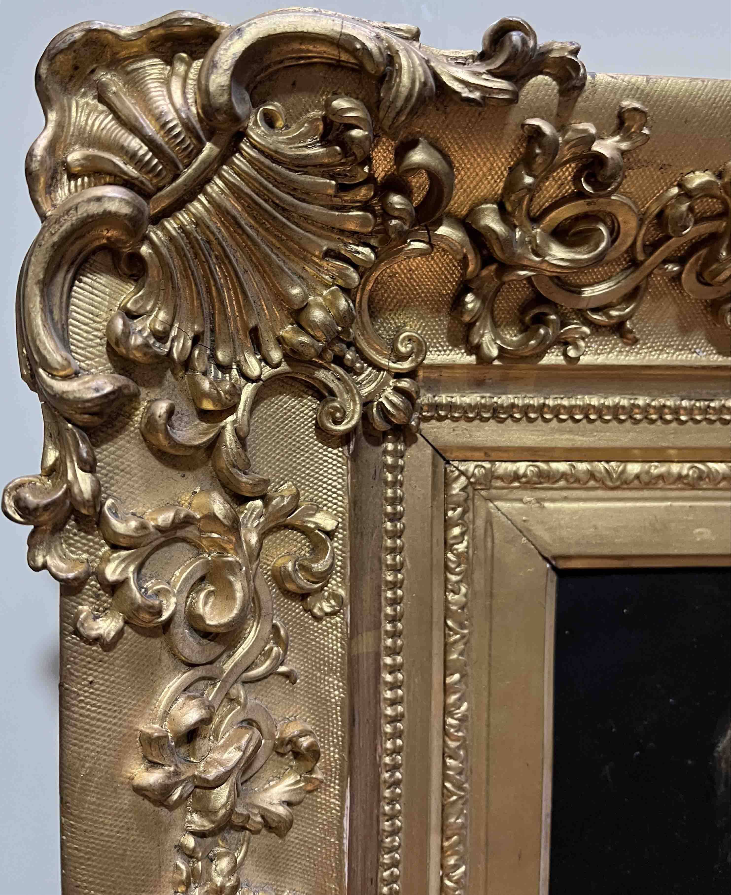 Tableau HSP circa 1900 Portrait Art Nouveau "Woman with the Letter" + frame