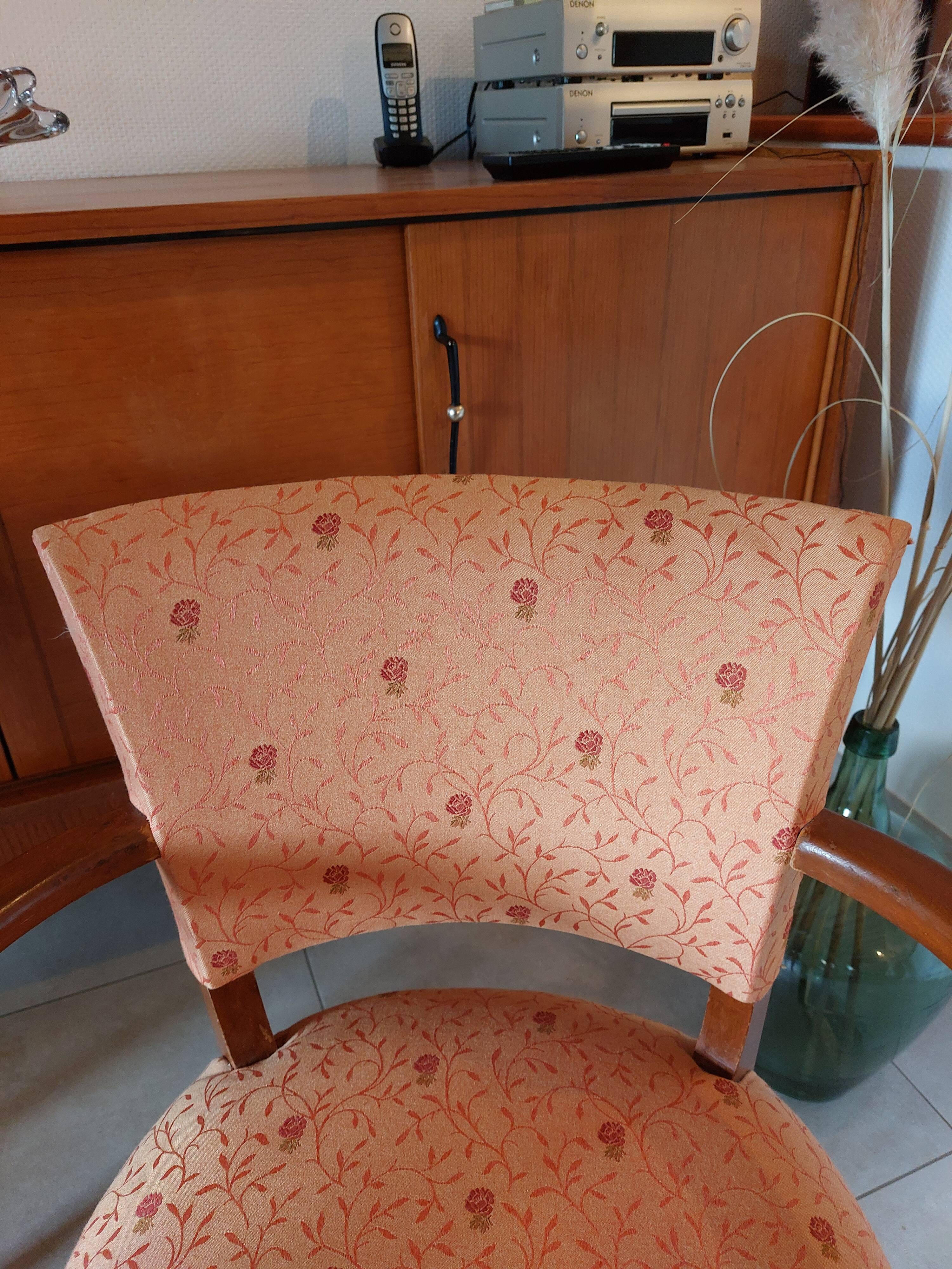 2 fauteuils bridge saumon