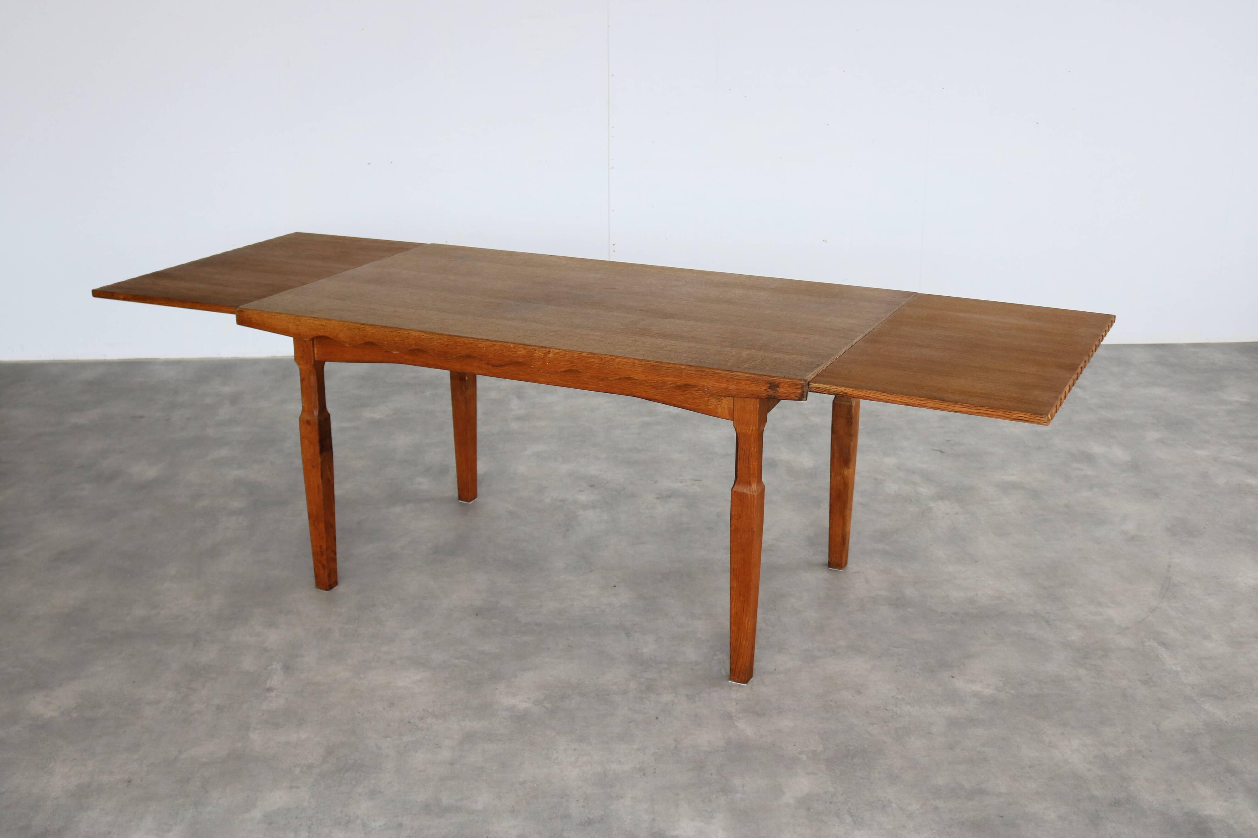 brutalist dining table | vintage table | oak | Kjaernulf