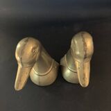 Antique brass bookends – Stylized duck heads