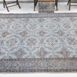 6x10 Rug For Living Room Bordered Blue Turkish Vintage Area Rug, 184x301Cm SK 1512