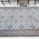 Tapis 6x10 pour salon bordé de tapis vintage turc bleu, 184x301Cm SK 1512