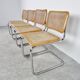 Set of 4 vintage Marcel Breuer Cesca chairs, made in italy, 1970s