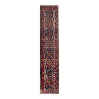 Tapis vintage turc de oushak tissé à la main 70x335 cm