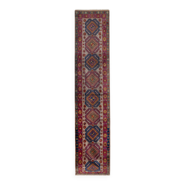 Vintage Turkish Oushak Handwoven Rug 70x335 cm