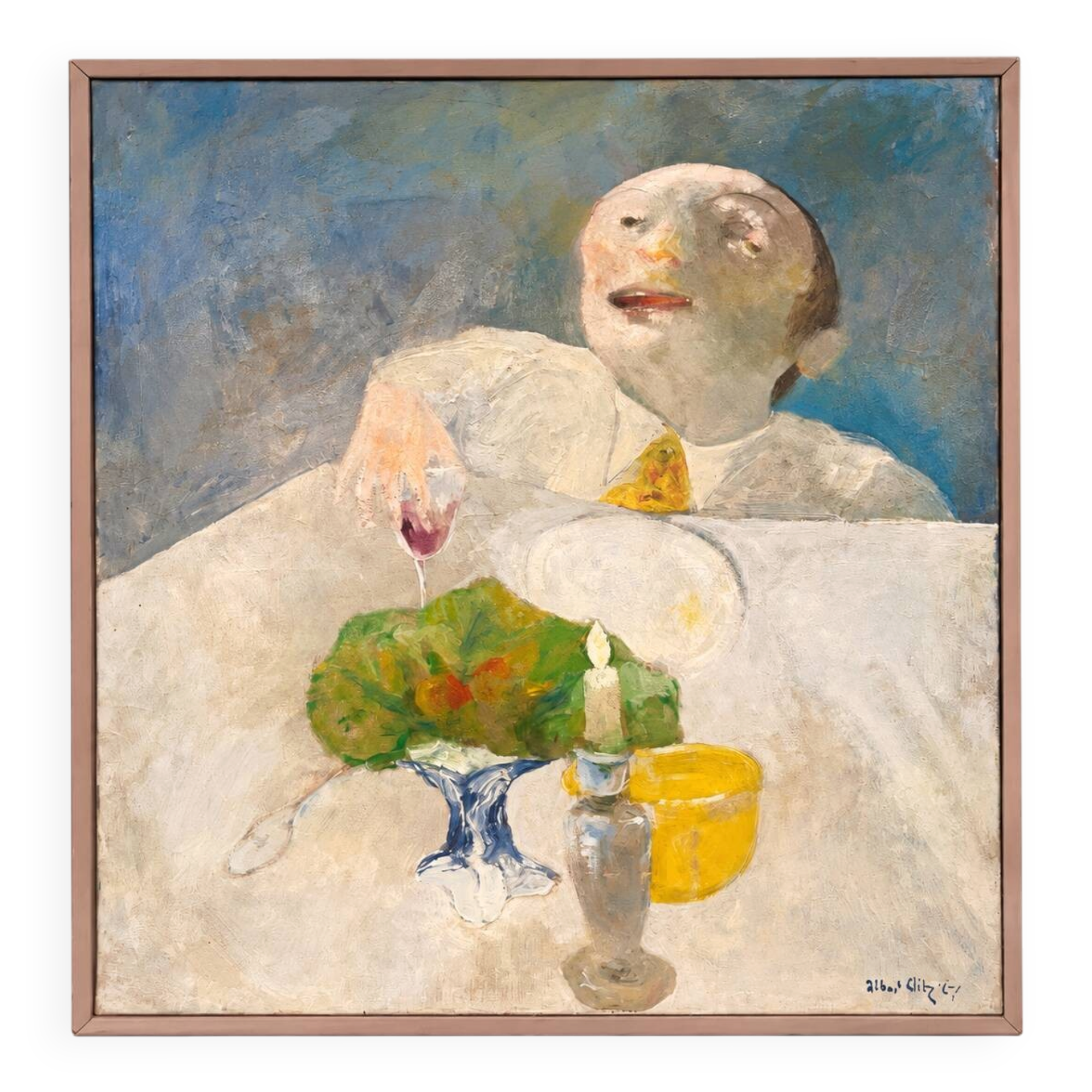 Albert Blitz – Grande huile sur toile, 1967 – 110 × 100 cm