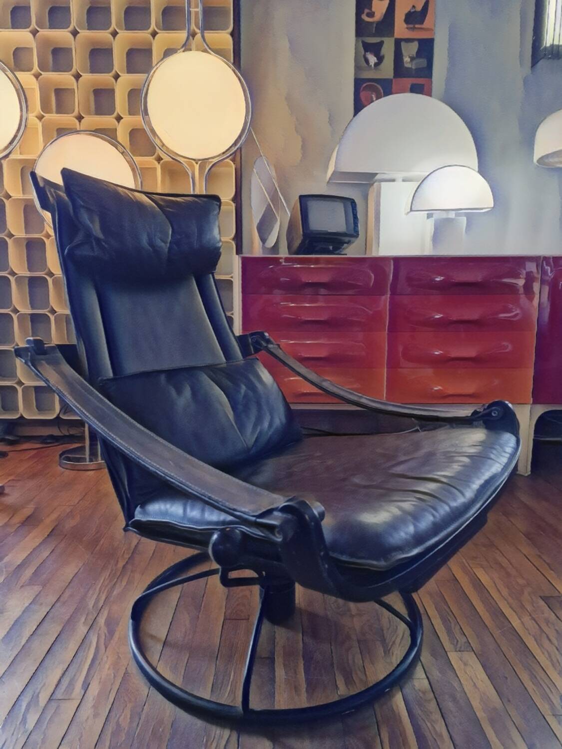 Siesta lounge leather 1970 ake fribytter by nelo mobler suede