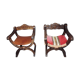 Paire de fauteuils " Dagobert" de style néo gothique