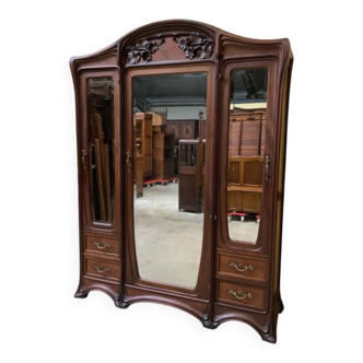Antique Art Nouveau wardrobe, linen cupboard