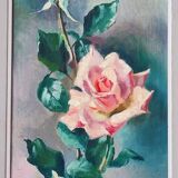 Paire de peintures à l'huile "Roses"