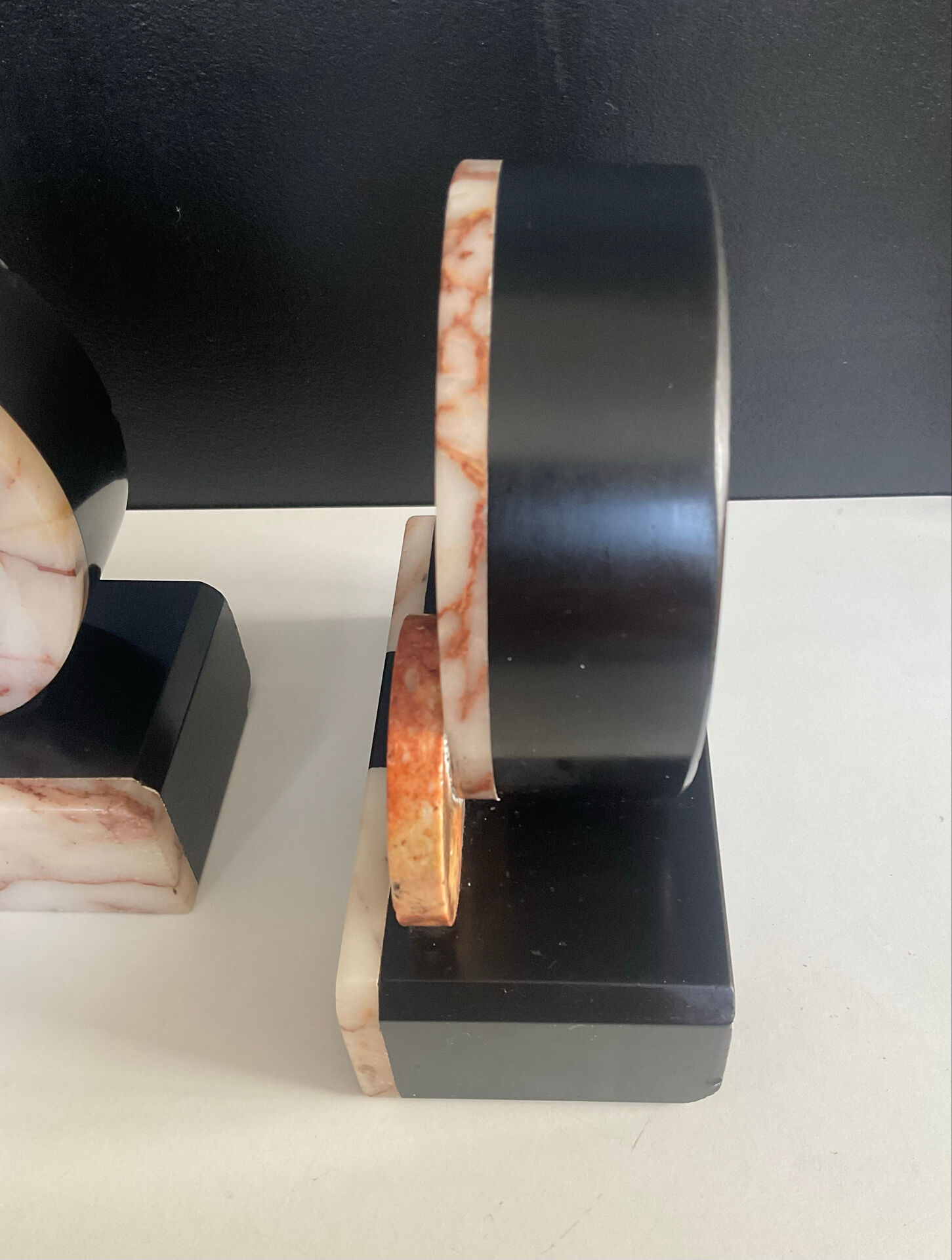 Art Deco marble bookends