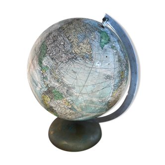 Old globe world map perrina paris glass