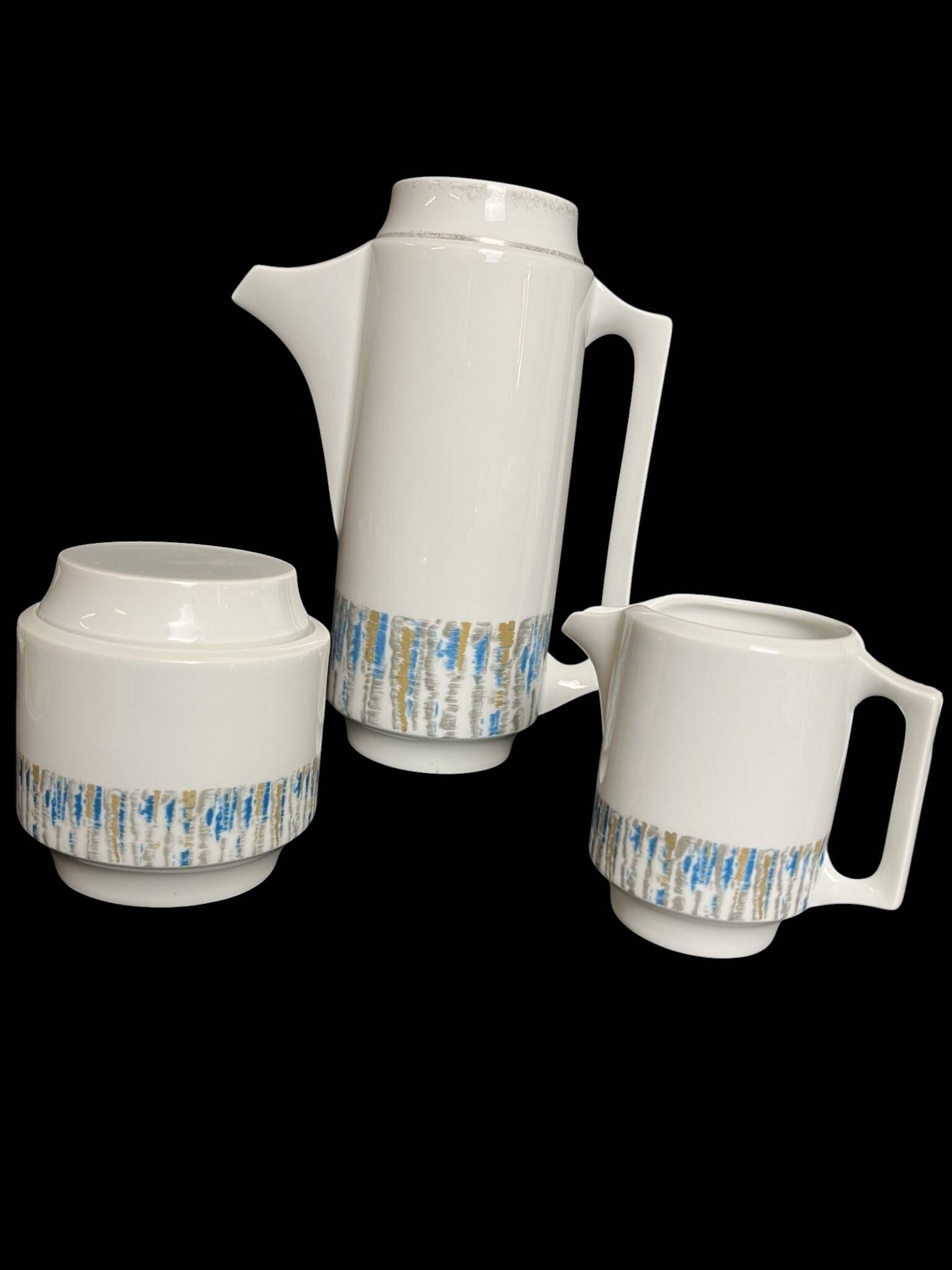 Coffee service tea dessert porcelain Limoges Jammet-Seignolle 20th century