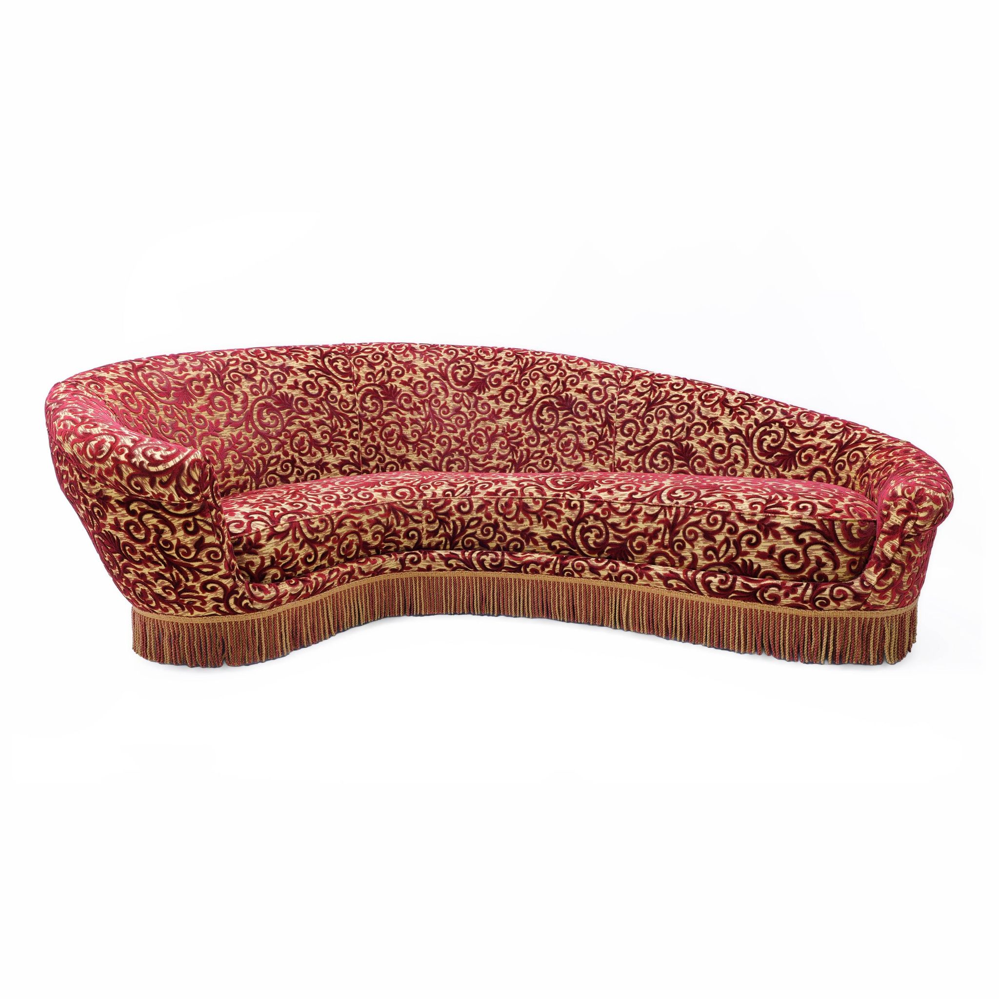 Mid-century Domus Italian Curved Sofa by Federico Munari 1950s