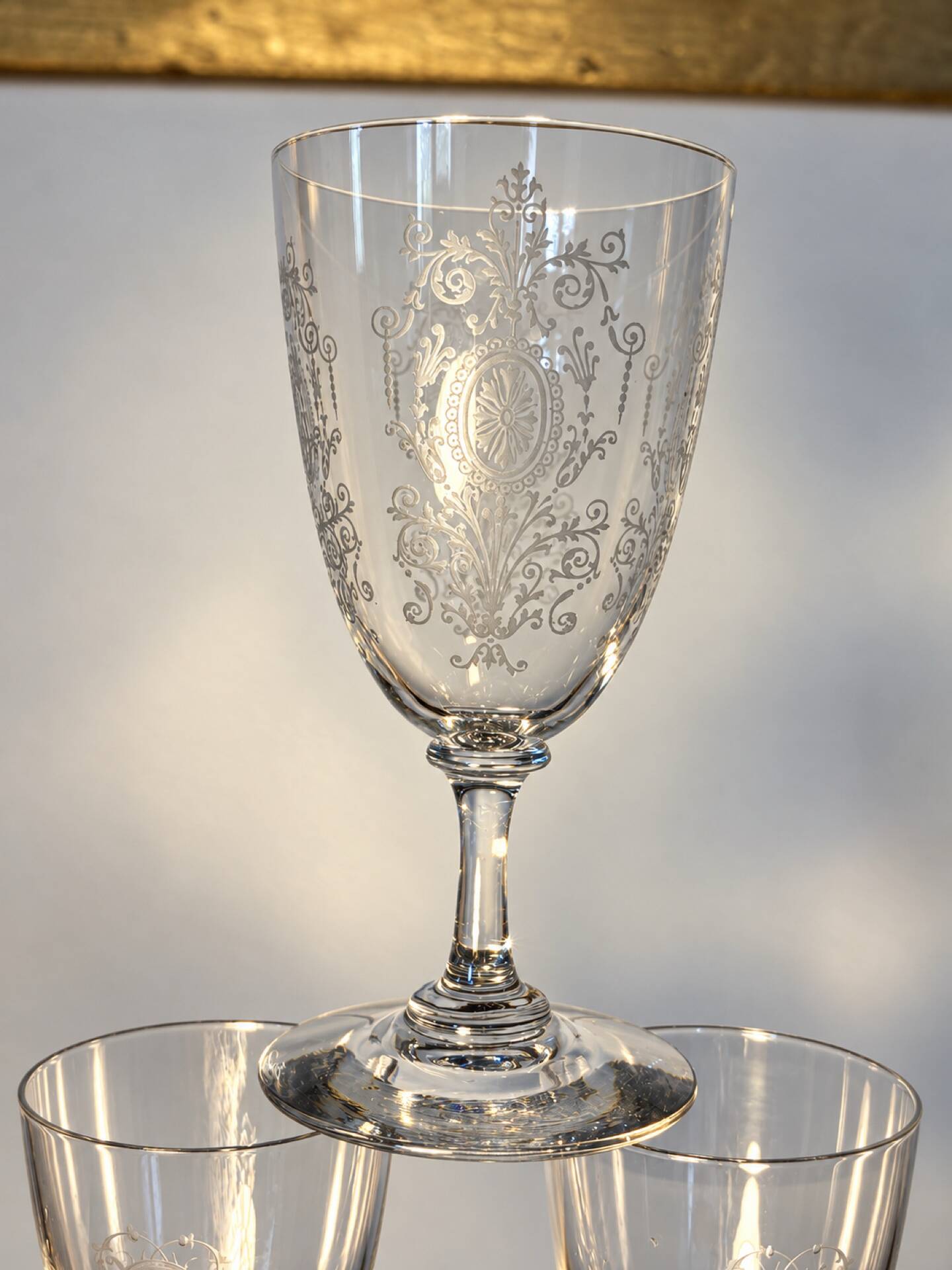 6 Baccarat glasses Funel shaped late 19th - early 20th century 