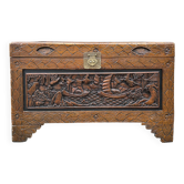 Large Chinese carved camphor wood chest from the 20s/30s