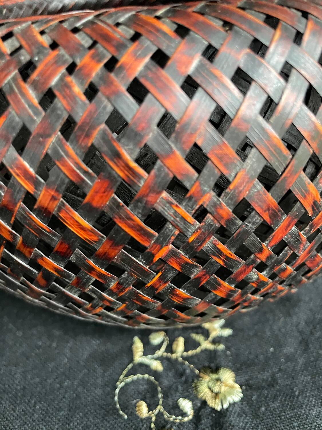 Panier cache-pot Ikebana bambou art japonais XXe siècle