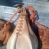 Leather punching-ball set and vintage gloves