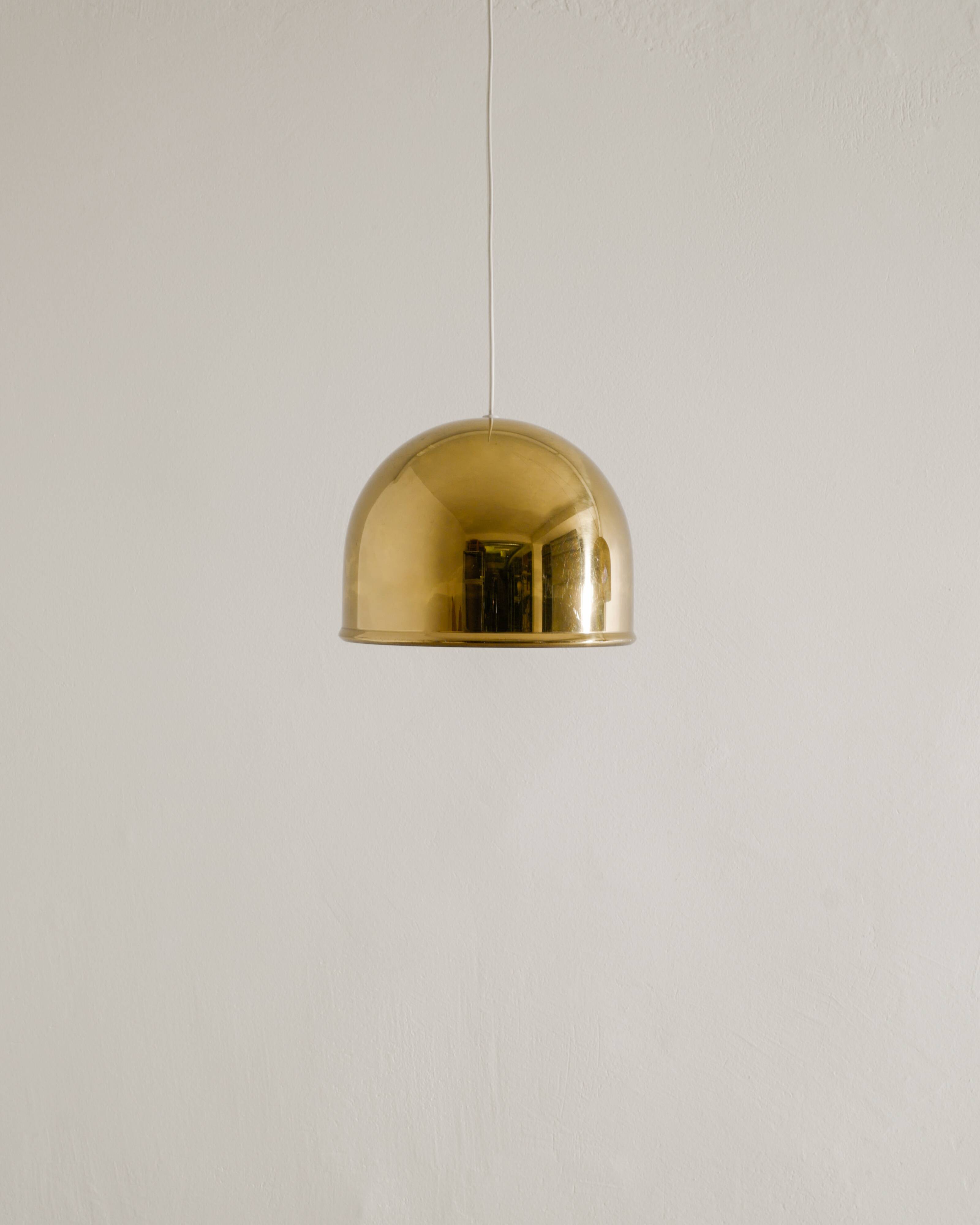Pair of Swedish Brass Ceiling Pendant Lamps by Eje Ahlgren Bergboms, 1960s