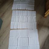 3 small antique tablecloths with embroidered initials PB