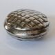 Vintage 1950s silver-plated flask in the shape of a pine cone.