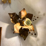 Copper and golden metal flower wall lamp