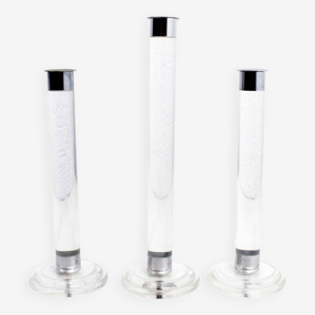 Set of 3 plexiglass candle holders