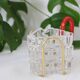 Trio of crystal ashtrays on its support, 1950, translucent, vintage