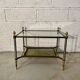 Brass, steel and patinated brass sofa end 1960