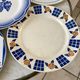 Set of 6 flat plates mismatched Digoin Sarreguemines
