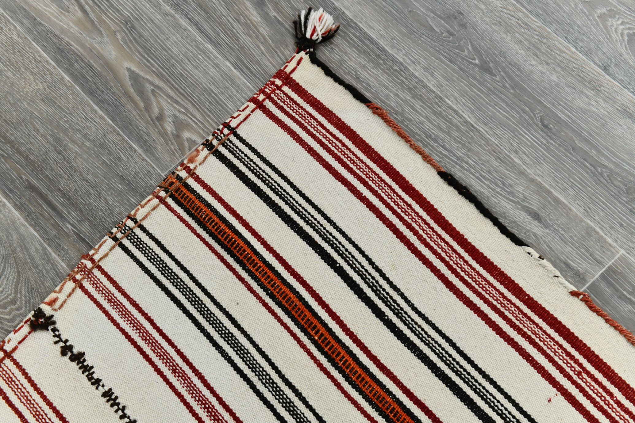 5x9 modern striped hemp rug, 148x269cm