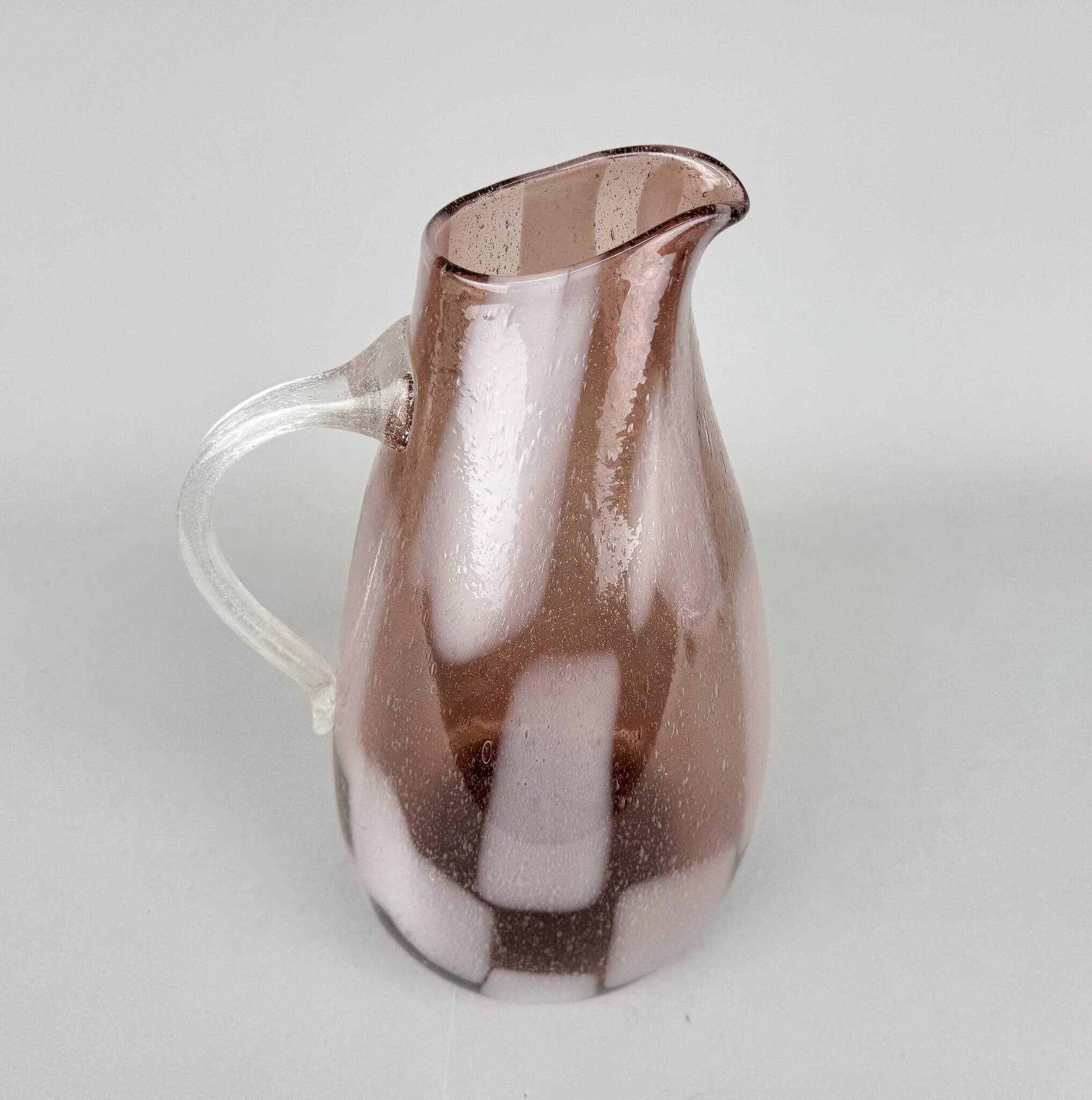 Large Hand Made Glass Vase / Pitcher, Germany 1970's