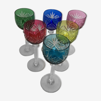 Set of 6 set of st. Louis-cut crystal wine glasses