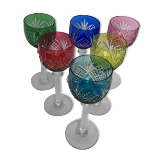 Set of 6 set of st. Louis-cut crystal wine glasses