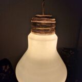 Suspension bulb in vintage opaline