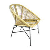 1960s Scandinavian modern rattan bucket armchair, Denmark