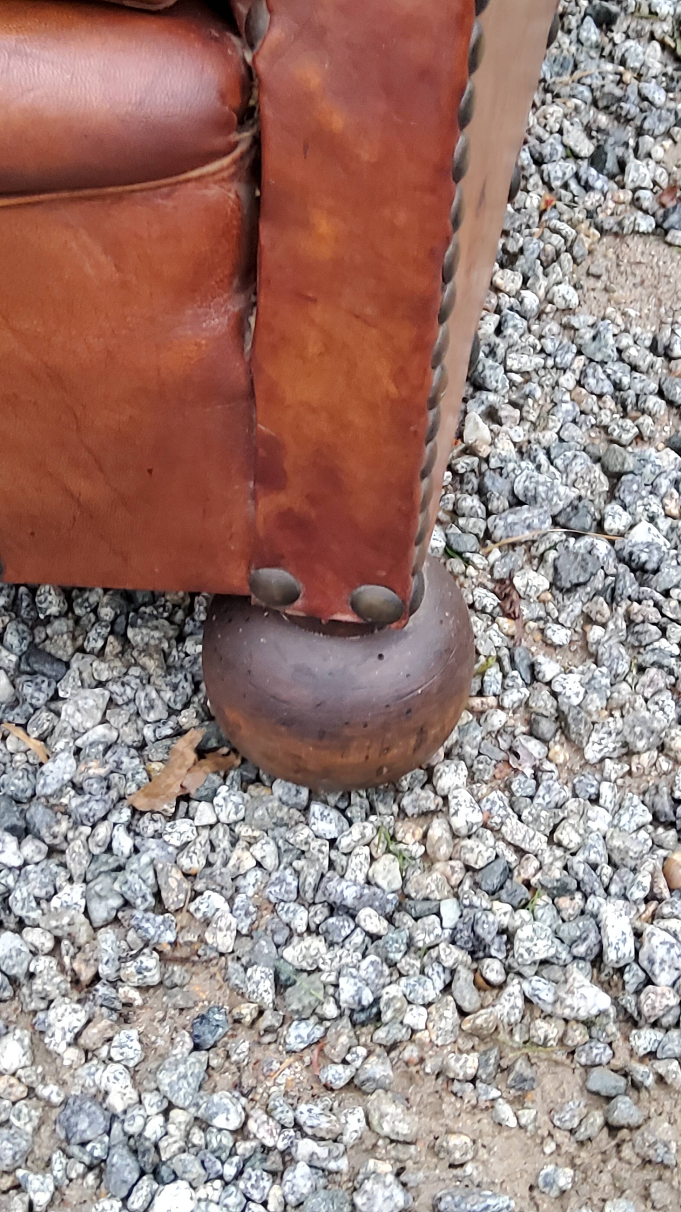 Leather club armchair back mustache from the 30s
