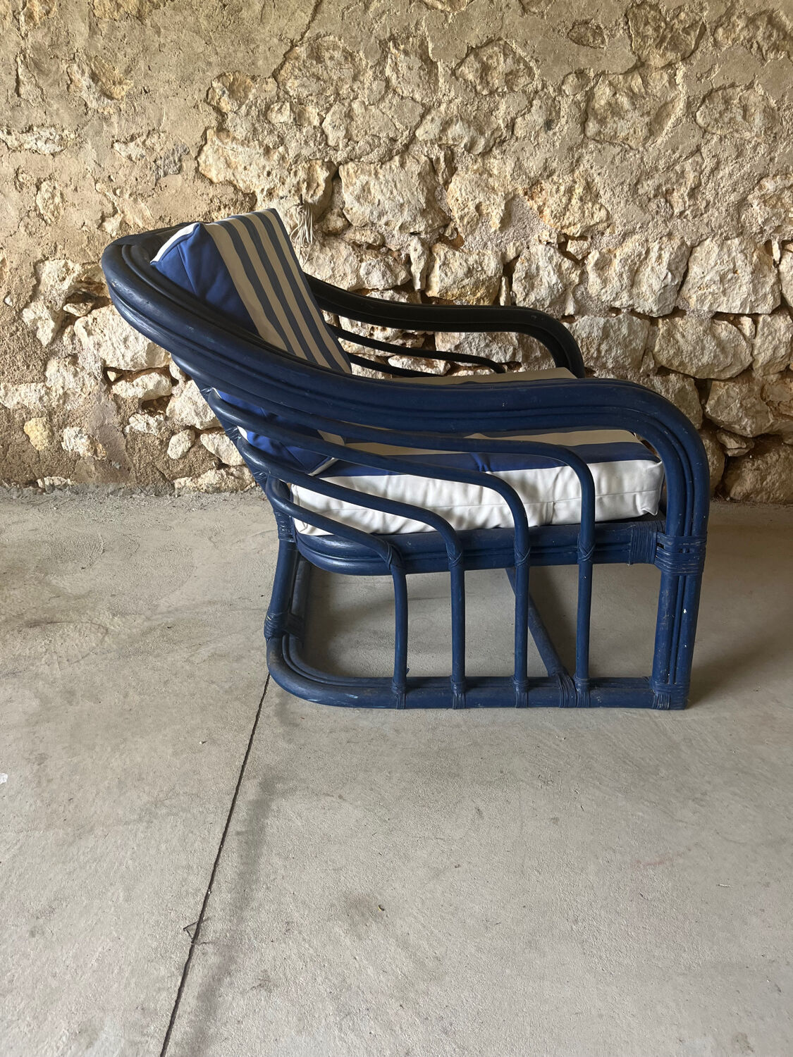 Pair of rattan armchairs 60s