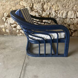 Paire de fauteuils rotin annees 60