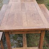 Farm table and benches, 70s
