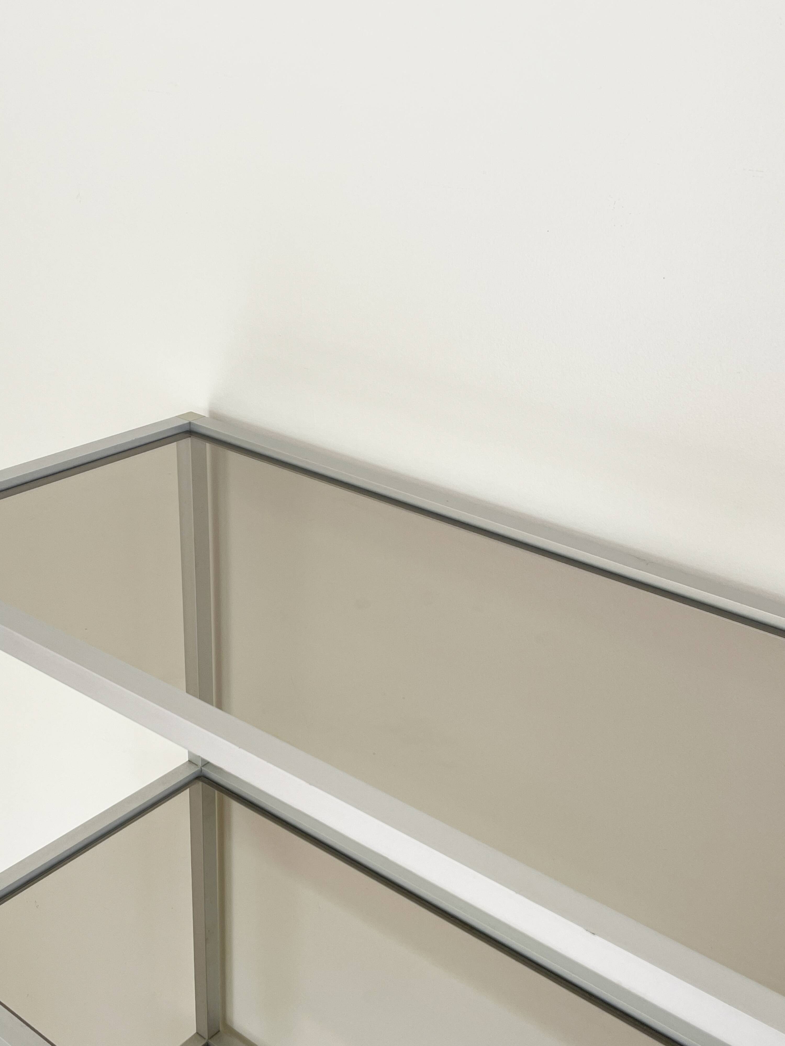 Aluminum and glass shelf