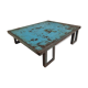 Table basse industrielle acier azur 90 x 110 cm