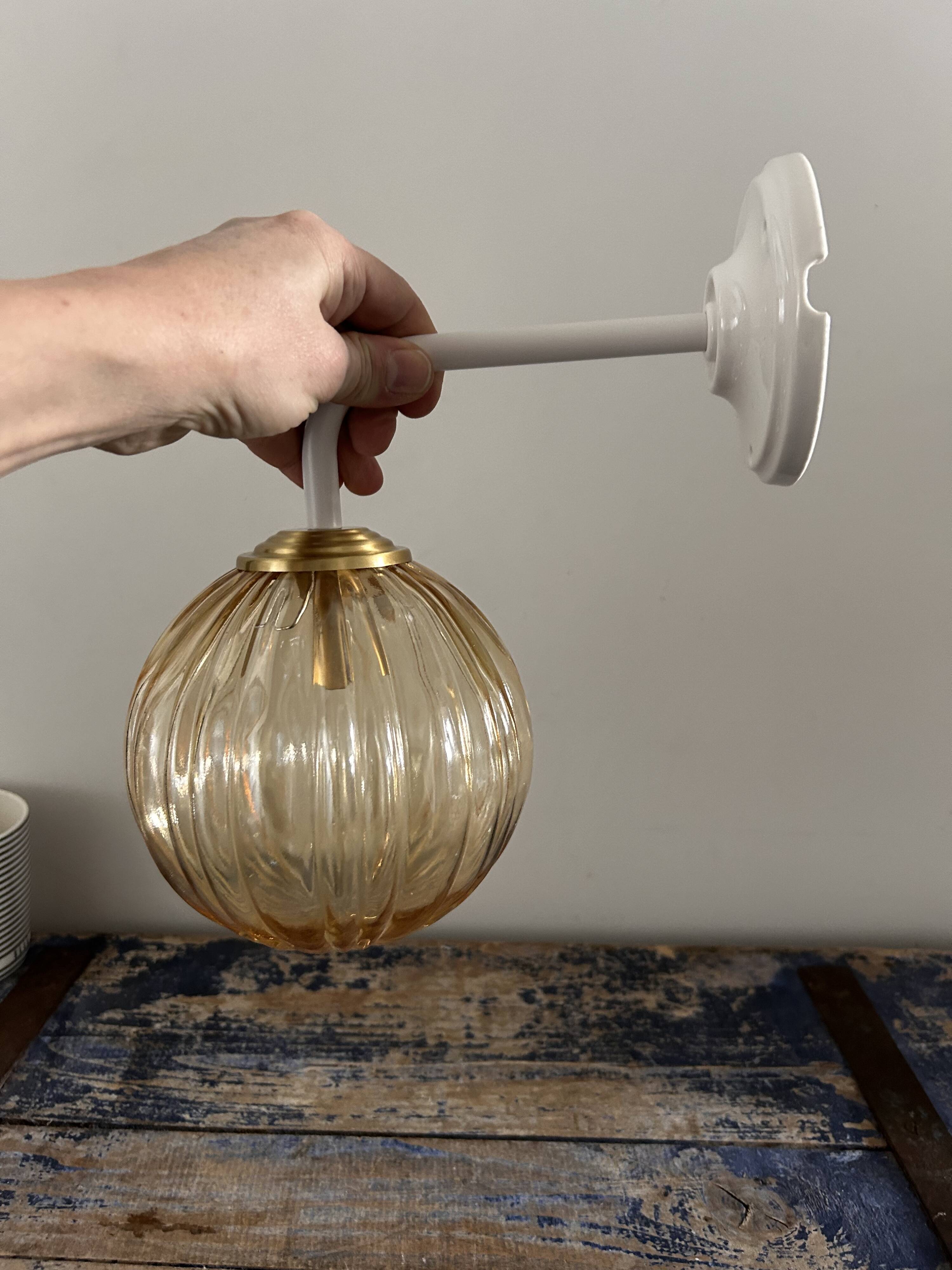 Glass globe wall light