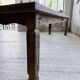 XL farmhouse table in solid oak, brutalist style, 20th century.