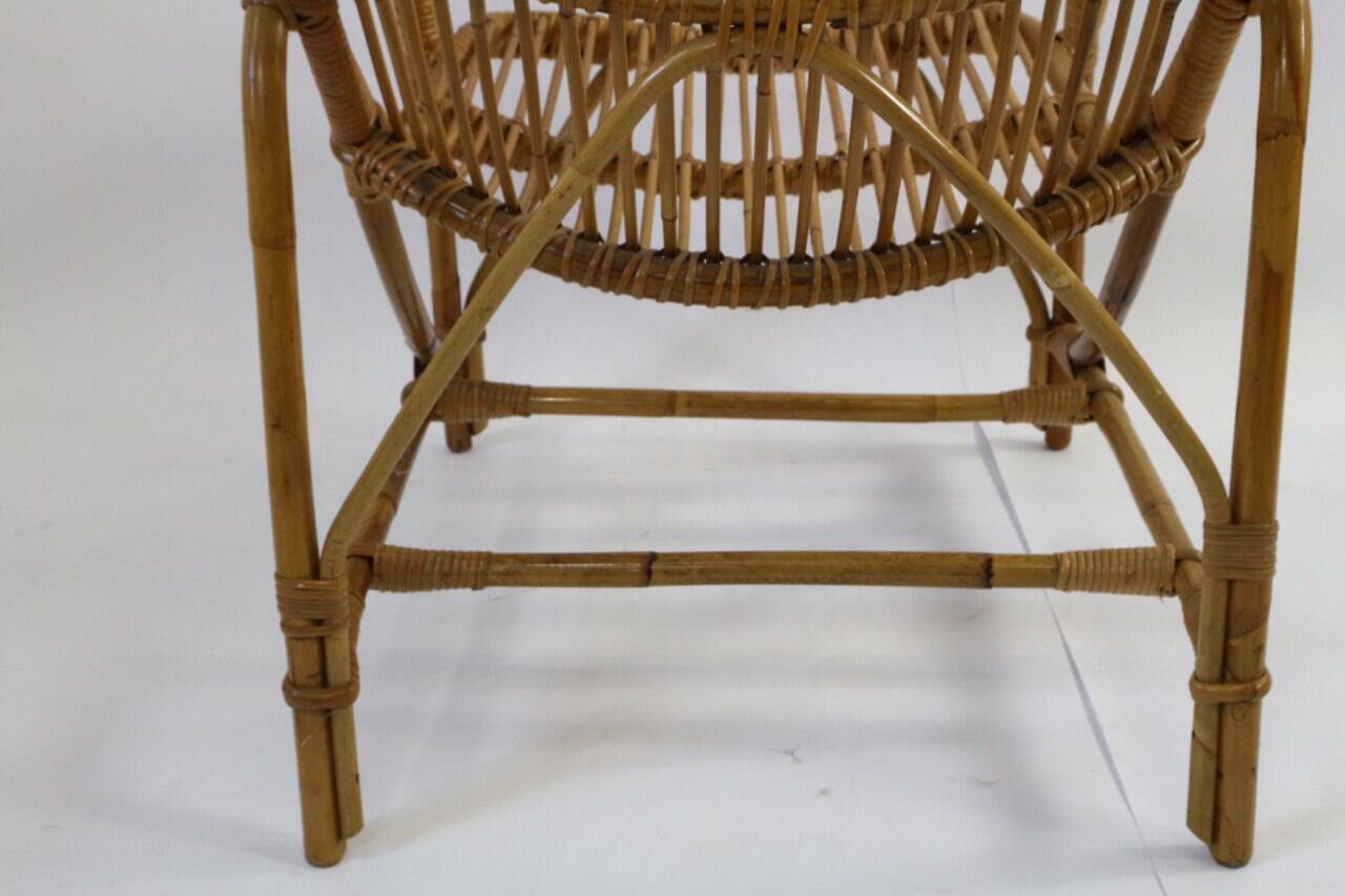 Pair of vintage bamboo armchairs, Bonacina style