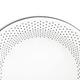 Set of 3 earthenware soup plates of Gien France, black peas pattern