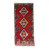 Tapis vintage fait main Yastik turc 48cm x 107cm (1950s)
